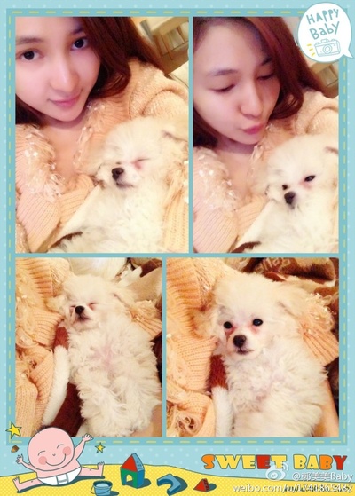 郭美美的写真-亲自给芭比洗澡、修毛...