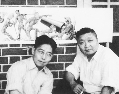 张光宇的写真-1947年与丁聪在香港...