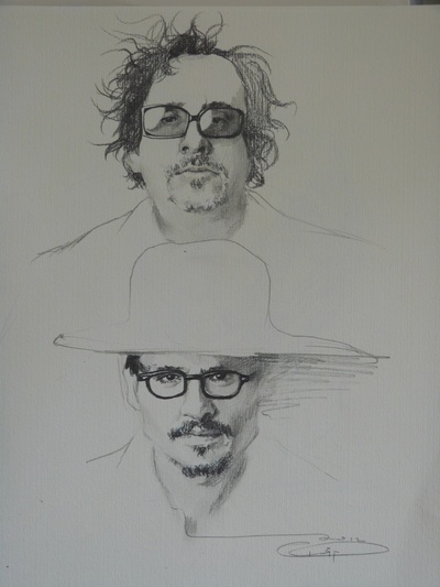 蒂姆·波顿的写真-铅笔绘