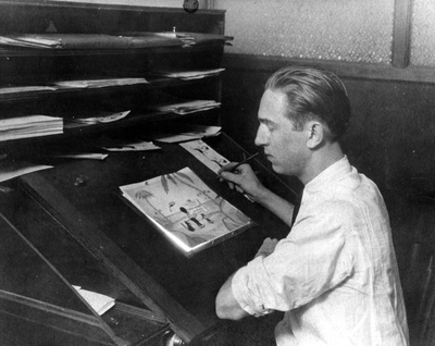 华特·迪士尼的写真-年轻的华特在堪萨斯市...