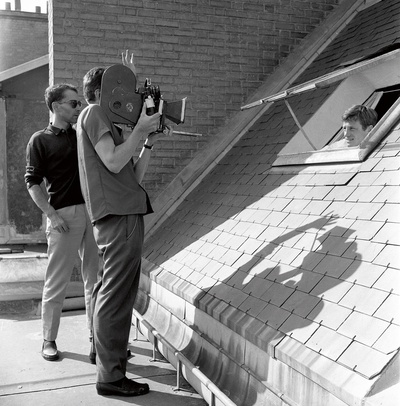 让-吕克·戈达尔的写真-on the set of À Bout d...