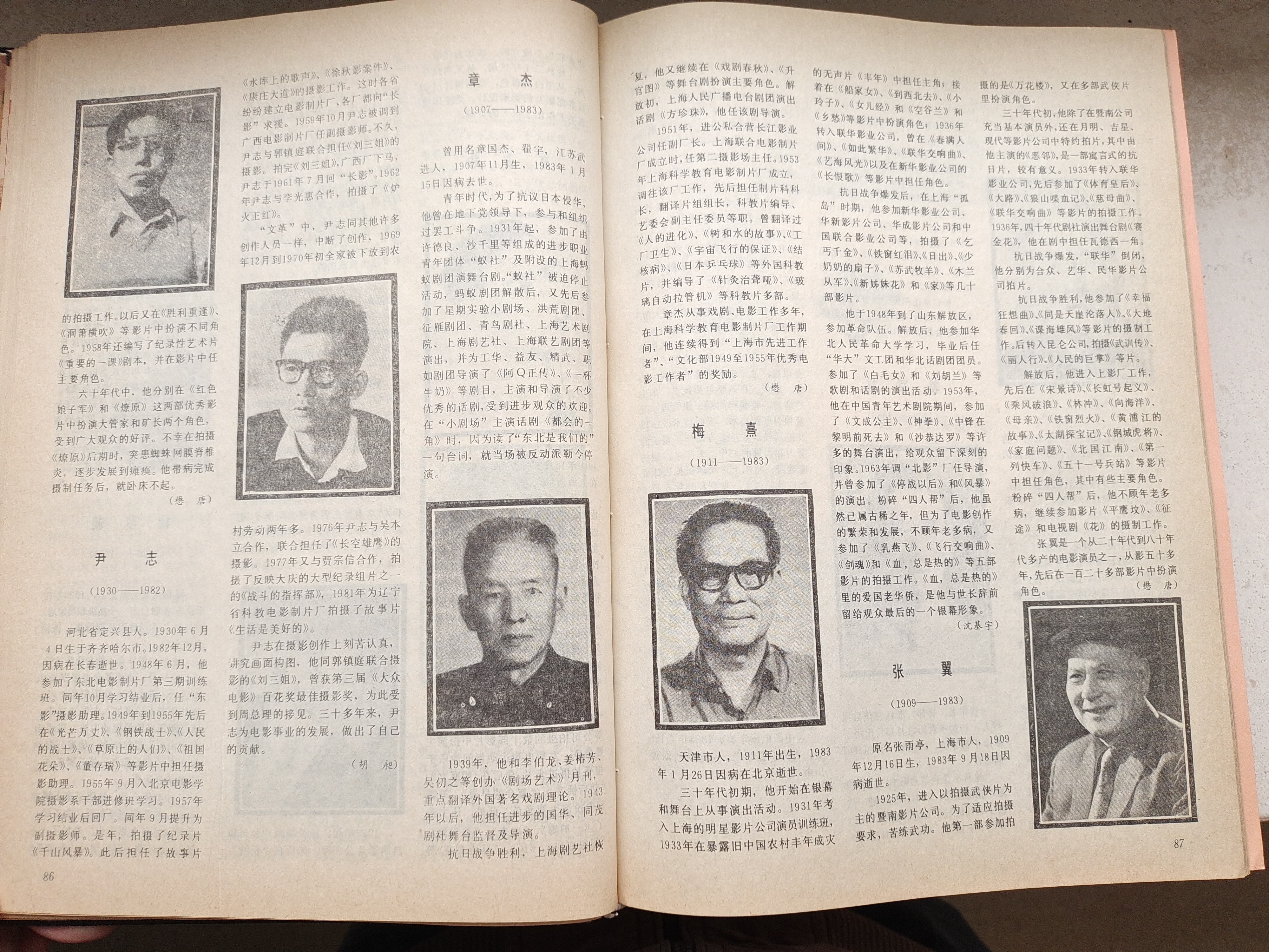 张翼的写真-中国电影年鉴1984