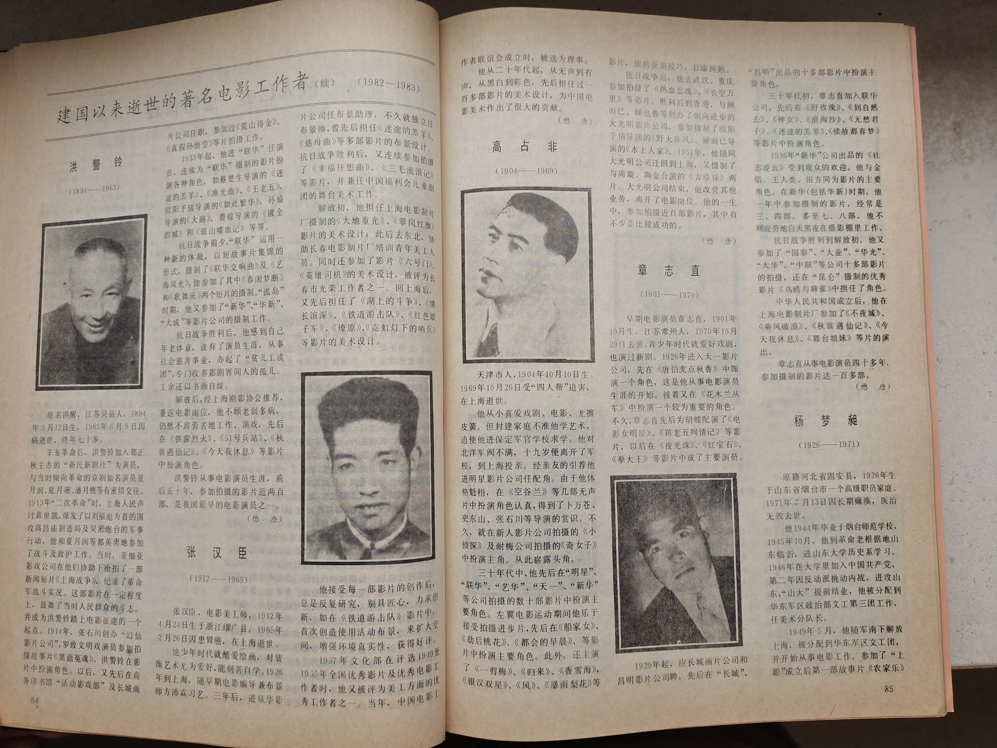 章志直的写真-中国电影年鉴1984