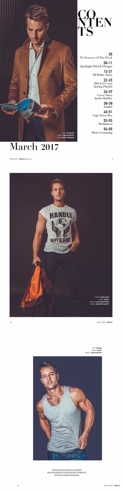 贾斯汀·哈特雷的写真-2017《BELLO》杂志...